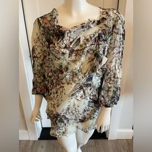 Ted Baker silk dragonfly blouse size 3